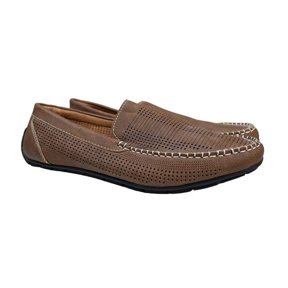 Steve Madden Mens 8 Montz Cognac Nubuck Driving Loafer - Picture 1 of 8